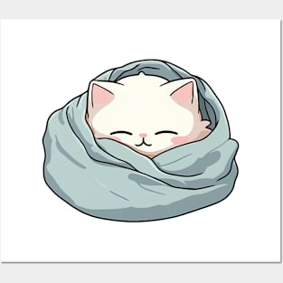 Cute cat sleeping Posters and Art